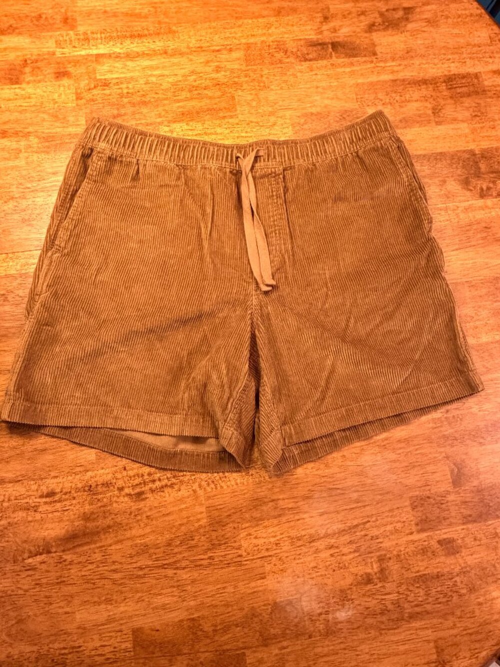 Original Use Mustard Corduroy Shorts with Carpenter Pockets and Drawstring L